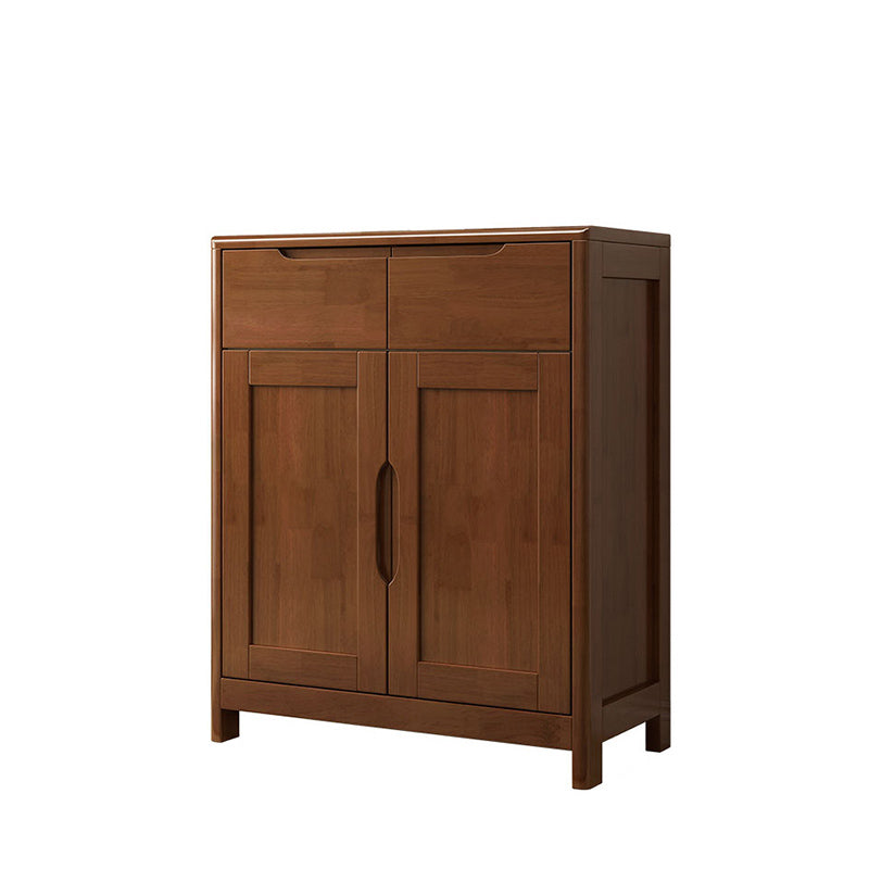 36.22" Tall Wood Rectangular Accent Chest 2 - Drawer and 2 - Door Accent Chest 31"L x 14"W x 36"H Brown Clearhalo 'Cabinets & Chests' 'cabinets_chests' 'furn' 'furn_cabinets_chests' 'Furniture' 'Living Room Furniture' 6376155