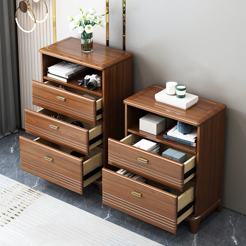 Mid-Century Modern Brown Chest 27.55" Wide 2/3/4 - Drawer Accent Chest Clearhalo 'Cabinets & Chests' 'cabinets_chests' 'furn' 'furn_cabinets_chests' 'Furniture' 'Living Room Furniture' 6376187