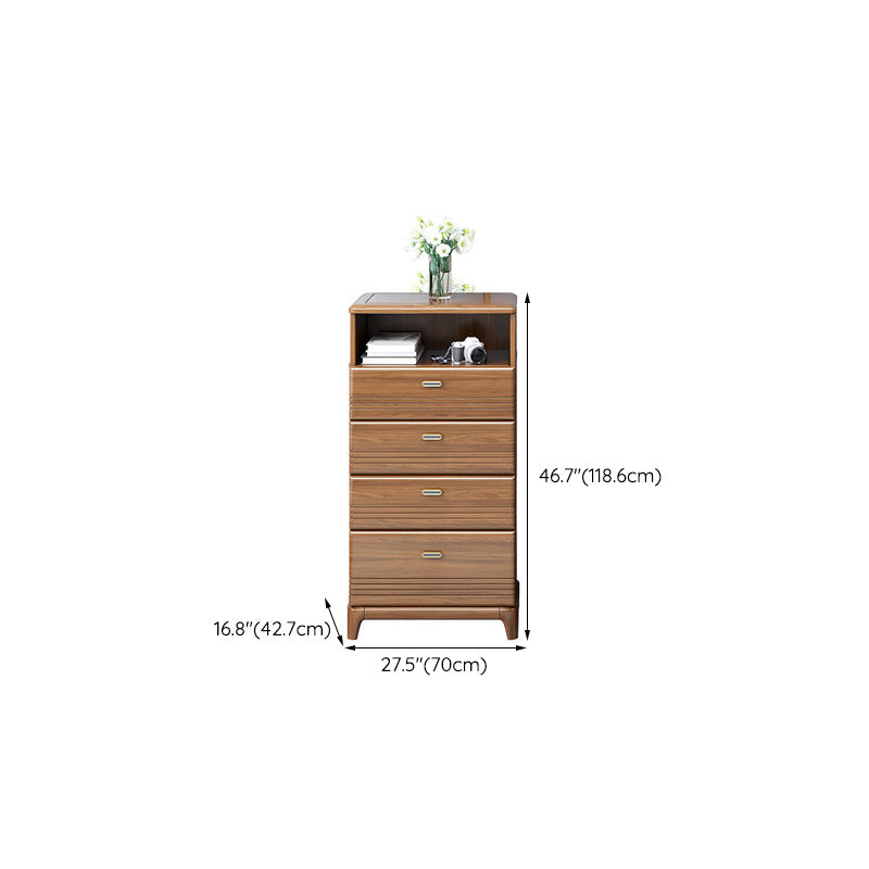 Mid-Century Modern Brown Chest 27.55" Wide 2/3/4 - Drawer Accent Chest Clearhalo 'Cabinets & Chests' 'cabinets_chests' 'furn' 'furn_cabinets_chests' 'Furniture' 'Living Room Furniture' 6376196