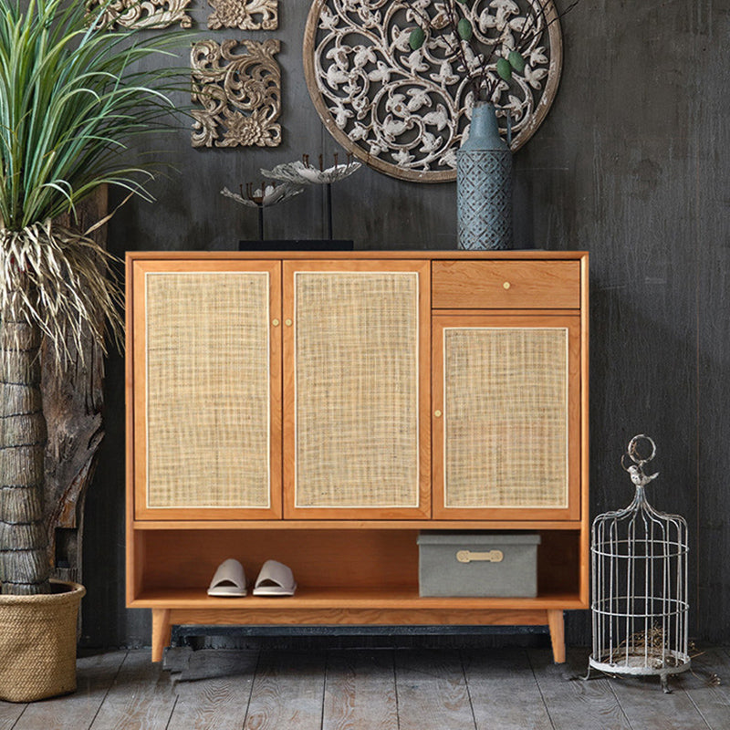 Contemporary Cabinet Pine Rectangle 1 - Drawer with Doors Knobs Accent Cabinet Clearhalo 'Cabinets & Chests' 'cabinets_chests' 'furn' 'furn_cabinets_chests' 'Furniture' 'Living Room Furniture' 6376208