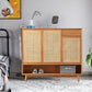 Contemporary Cabinet Pine Rectangle 1 - Drawer with Doors Knobs Accent Cabinet Clearhalo 'Cabinets & Chests' 'cabinets_chests' 'furn' 'furn_cabinets_chests' 'Furniture' 'Living Room Furniture' 6376210