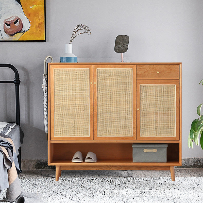 Contemporary Cabinet Pine Rectangle 1 - Drawer with Doors Knobs Accent Cabinet Clearhalo 'Cabinets & Chests' 'cabinets_chests' 'furn' 'furn_cabinets_chests' 'Furniture' 'Living Room Furniture' 6376210