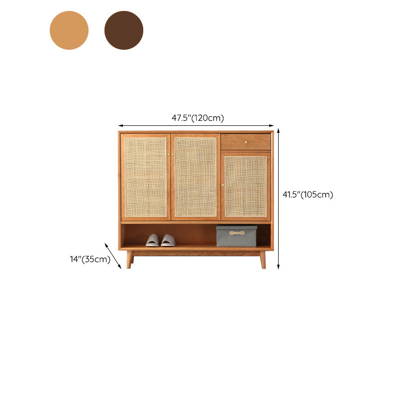 Contemporary Cabinet Pine Rectangle 1 - Drawer with Doors Knobs Accent Cabinet Clearhalo 'Cabinets & Chests' 'cabinets_chests' 'furn' 'furn_cabinets_chests' 'Furniture' 'Living Room Furniture' 6376211