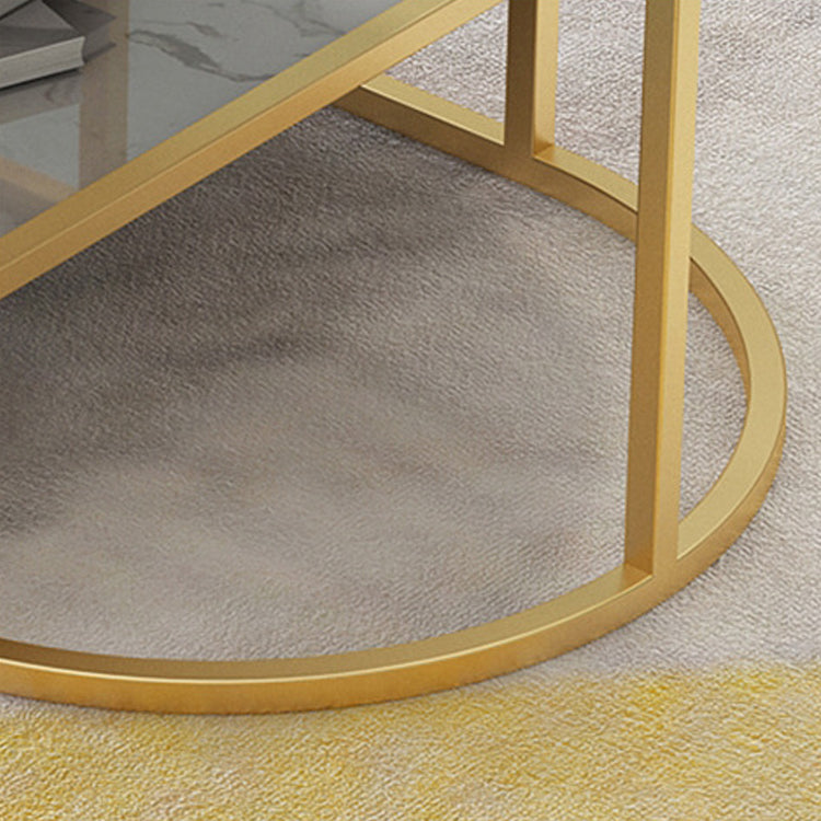 Fram Base Cocktail Table Shelf Included Oval Stone Coffee Table Clearhalo 'Coffee & Accent Tables' 'Coffee Tables' 'coffee_tables' 'furn' 'furn_coffee_tables' 'Furniture' 'Living Room Furniture' 6376220