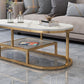 Fram Base Cocktail Table Shelf Included Oval Stone Coffee Table Clearhalo 'Coffee & Accent Tables' 'Coffee Tables' 'coffee_tables' 'furn' 'furn_coffee_tables' 'Furniture' 'Living Room Furniture' 6376221