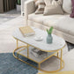 Fram Base Cocktail Table Shelf Included Oval Stone Coffee Table Clearhalo 'Coffee & Accent Tables' 'Coffee Tables' 'coffee_tables' 'furn' 'furn_coffee_tables' 'Furniture' 'Living Room Furniture' 6376224