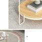 Table basse ronde en verre de 17,7 po de hauteur, table de cocktail à 3 pieds en fer avec étagère