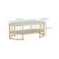 Glam Style Oval Coffee Table with Marble Top and 1 Shelf in White Clearhalo 'Coffee & Accent Tables' 'Coffee Tables' 'coffee_tables' 'furn' 'furn_coffee_tables' 'Furniture' 'Living Room Furniture' 6376274