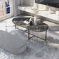 Round Marble Top Coffee Table Glam 4 Legs Coffee Cocktail Table Clearhalo 'Coffee & Accent Tables' 'Coffee Tables' 'coffee_tables' 'furn' 'furn_coffee_tables' 'Furniture' 'Living Room Furniture' 6376277