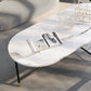 Round Marble Top Coffee Table Glam 4 Legs Coffee Cocktail Table Clearhalo 'Coffee & Accent Tables' 'Coffee Tables' 'coffee_tables' 'furn' 'furn_coffee_tables' 'Furniture' 'Living Room Furniture' 6376283