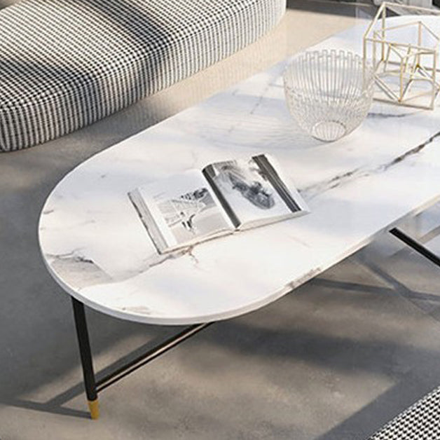 Round Marble Top Coffee Table Glam 4 Legs Coffee Cocktail Table Clearhalo 'Coffee & Accent Tables' 'Coffee Tables' 'coffee_tables' 'furn' 'furn_coffee_tables' 'Furniture' 'Living Room Furniture' 6376283