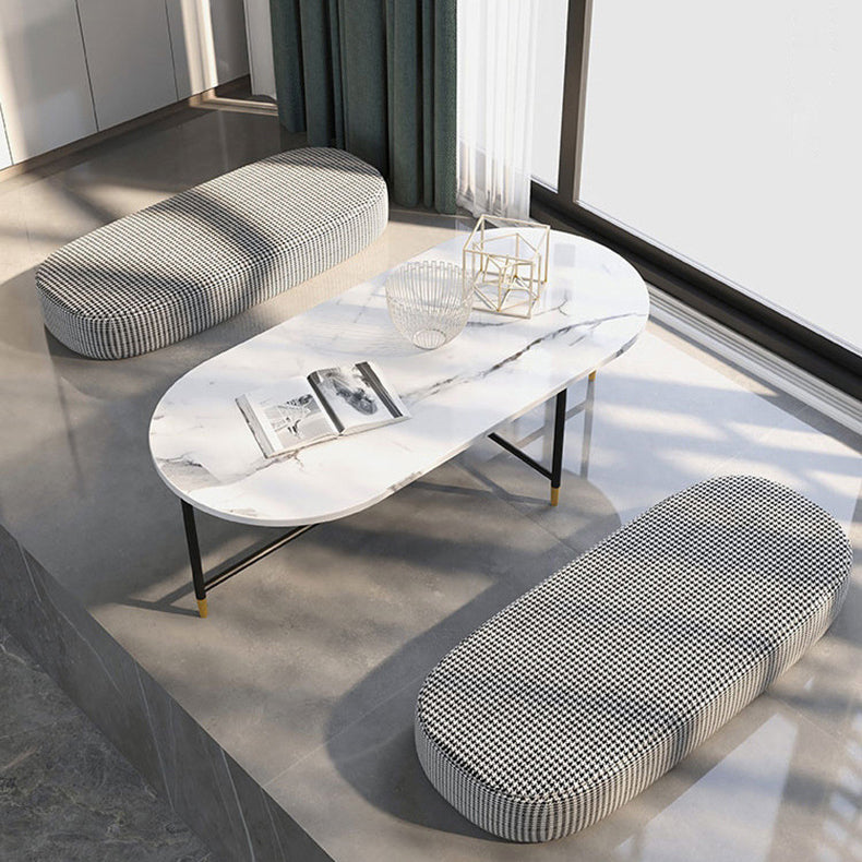 Round Marble Top Coffee Table Glam 4 Legs Coffee Cocktail Table Clearhalo 'Coffee & Accent Tables' 'Coffee Tables' 'coffee_tables' 'furn' 'furn_coffee_tables' 'Furniture' 'Living Room Furniture' 6376285