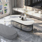 Round Marble Top Coffee Table Glam 4 Legs Coffee Cocktail Table Clearhalo 'Coffee & Accent Tables' 'Coffee Tables' 'coffee_tables' 'furn' 'furn_coffee_tables' 'Furniture' 'Living Room Furniture' 6376287