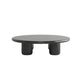 Round Wood Simple Coffee Table Nordic 4 Legs Cocktail Table - 13.8" H