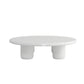 Round Wood Simple Coffee Table Nordic 4 Legs Cocktail Table - 13.8" H