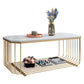 Glass/Marble Top Coffee Table Glam Frame Coffee Cocktail Table Clearhalo 'Coffee & Accent Tables' 'Coffee Tables' 'coffee_tables' 'furn' 'furn_coffee_tables' 'Furniture' 'Living Room Furniture' 6376335