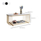Glass/Marble Top Coffee Table Glam Frame Coffee Cocktail Table Clearhalo 'Coffee & Accent Tables' 'Coffee Tables' 'coffee_tables' 'furn' 'furn_coffee_tables' 'Furniture' 'Living Room Furniture' 6376344