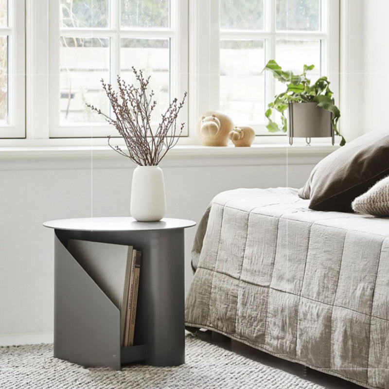 Steel Round Top Coffee Table Abstract Base Cocktail Table with Storage Clearhalo 'Coffee & Accent Tables' 'Coffee Tables' 'coffee_tables' 'furn' 'furn_coffee_tables' 'Furniture' 'Living Room Furniture' 6376362