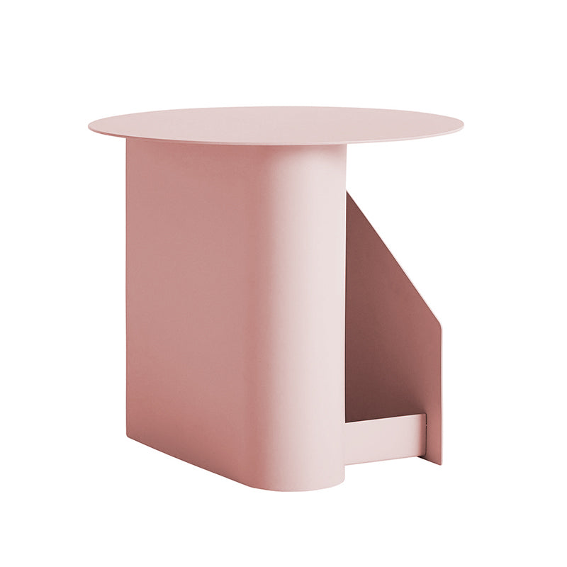 Steel Round Top Coffee Table Abstract Base Cocktail Table with Storage Pink Clearhalo 'Coffee & Accent Tables' 'Coffee Tables' 'coffee_tables' 'furn' 'furn_coffee_tables' 'Furniture' 'Living Room Furniture' 6376369