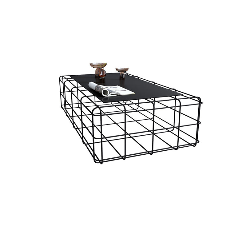 Mid-Century Modern Black Cocktail Table in Iron 1 Coffee Table Clearhalo 'Coffee & Accent Tables' 'Coffee Tables' 'coffee_tables' 'furn' 'furn_coffee_tables' 'Furniture' 'Living Room Furniture' 6376379