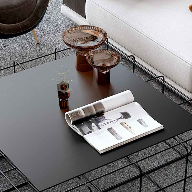 Mid-Century Modern Black Cocktail Table in Iron 1 Coffee Table Clearhalo 'Coffee & Accent Tables' 'Coffee Tables' 'coffee_tables' 'furn' 'furn_coffee_tables' 'Furniture' 'Living Room Furniture' 6376381