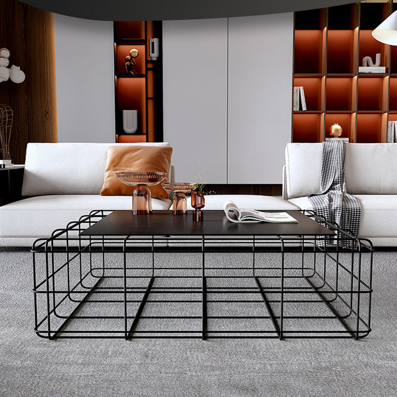 Mid-Century Modern Black Cocktail Table in Iron 1 Coffee Table Clearhalo 'Coffee & Accent Tables' 'Coffee Tables' 'coffee_tables' 'furn' 'furn_coffee_tables' 'Furniture' 'Living Room Furniture' 6376384