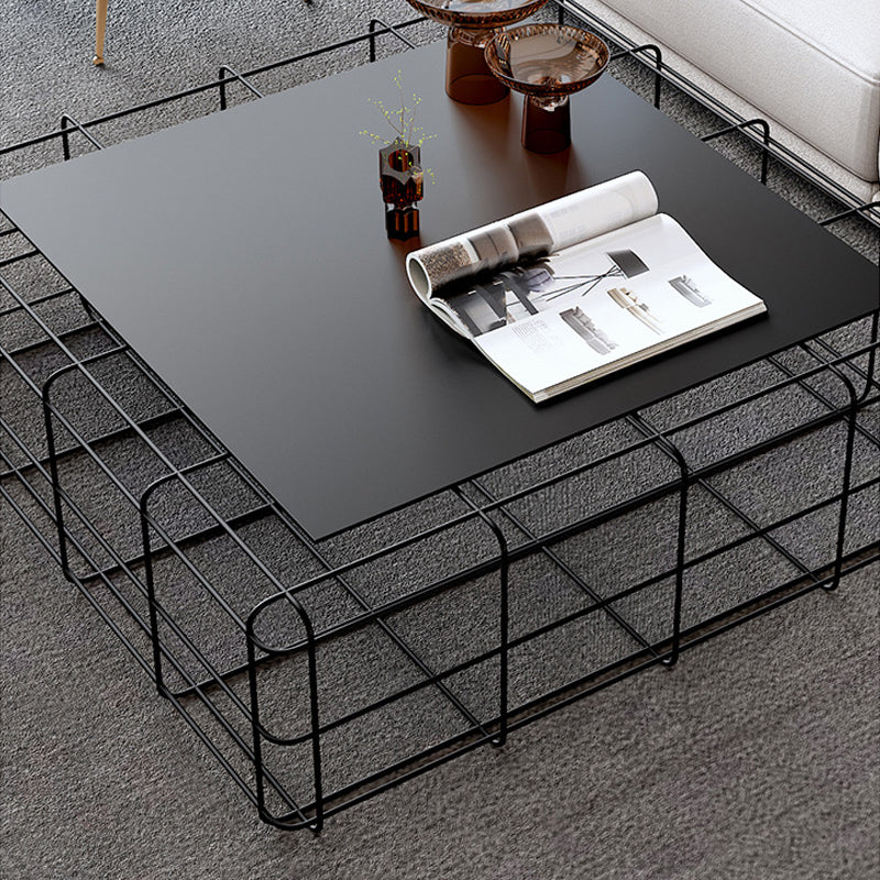 Mid-Century Modern Black Cocktail Table in Iron 1 Coffee Table Clearhalo 'Coffee & Accent Tables' 'Coffee Tables' 'coffee_tables' 'furn' 'furn_coffee_tables' 'Furniture' 'Living Room Furniture' 6376386