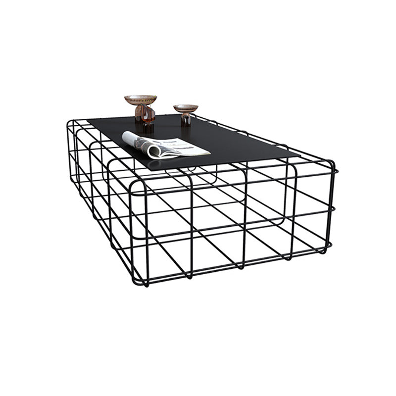 Mid-Century Modern Black Cocktail Table in Iron 1 Coffee Table Clearhalo 'Coffee & Accent Tables' 'Coffee Tables' 'coffee_tables' 'furn' 'furn_coffee_tables' 'Furniture' 'Living Room Furniture' 6376387
