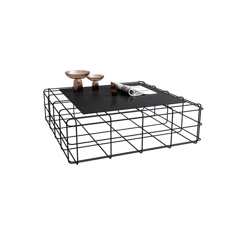 Mid-Century Modern Black Cocktail Table in Iron 1 Coffee Table Clearhalo 'Coffee & Accent Tables' 'Coffee Tables' 'coffee_tables' 'furn' 'furn_coffee_tables' 'Furniture' 'Living Room Furniture' 6376388