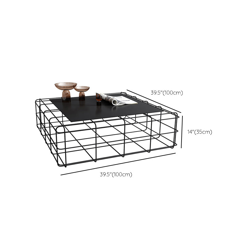 Mid-Century Modern Black Cocktail Table in Iron 1 Coffee Table Clearhalo 'Coffee & Accent Tables' 'Coffee Tables' 'coffee_tables' 'furn' 'furn_coffee_tables' 'Furniture' 'Living Room Furniture' 6376389