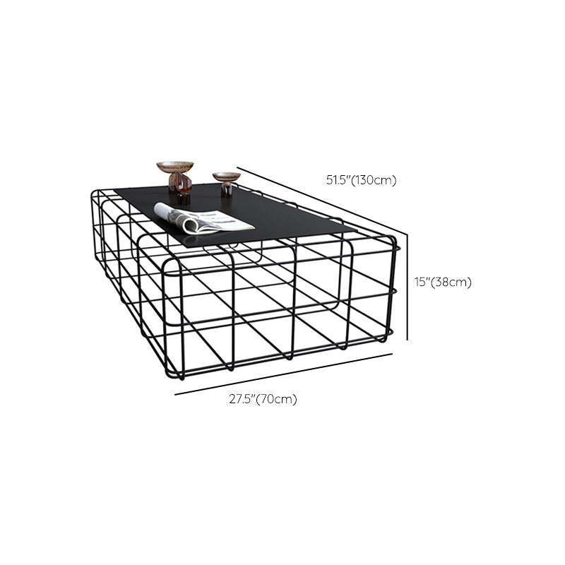 Mid-Century Modern Black Cocktail Table in Iron 1 Coffee Table Clearhalo 'Coffee & Accent Tables' 'Coffee Tables' 'coffee_tables' 'furn' 'furn_coffee_tables' 'Furniture' 'Living Room Furniture' 6376390