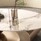 Mesa de centro elíptica de pizarra Glam de 27,6" D Mesa de cóctel abstracta con estante de piso