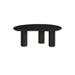 Solid Wood 3 Legs Coffee Table 13" H Cloud-Shaped Cocktail Table