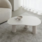 Solid Wood 3 Legs Coffee Table 13" H Cloud-Shaped Cocktail Table
