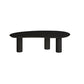 Solid Wood 3 Legs Coffee Table 13" H Cloud-Shaped Cocktail Table