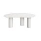 Solid Wood 3 Legs Coffee Table 13" H Cloud-Shaped Cocktail Table