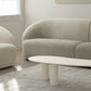 Solid Wood 3 Legs Coffee Table 13" H Cloud-Shaped Cocktail Table