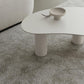 Solid Wood 3 Legs Coffee Table 13" H Cloud-Shaped Cocktail Table