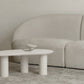 Solid Wood 3 Legs Coffee Table 13" H Cloud-Shaped Cocktail Table
