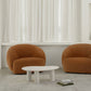 Solid Wood 3 Legs Coffee Table 13" H Cloud-Shaped Cocktail Table