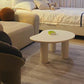 Solid Wood 3 Legs Coffee Table 13" H Cloud-Shaped Cocktail Table
