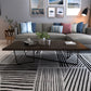 Dark Brown Solid Wood Coffee Table Abstract Coffee Cocktail Table