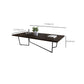 Dark Brown Solid Wood Coffee Table Abstract Coffee Cocktail Table