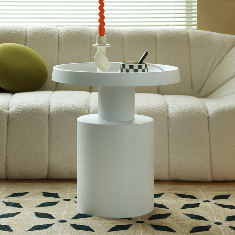 Mid-century Modern Round Tray Top Coffee Table Iron Pedestal Cocktail Table