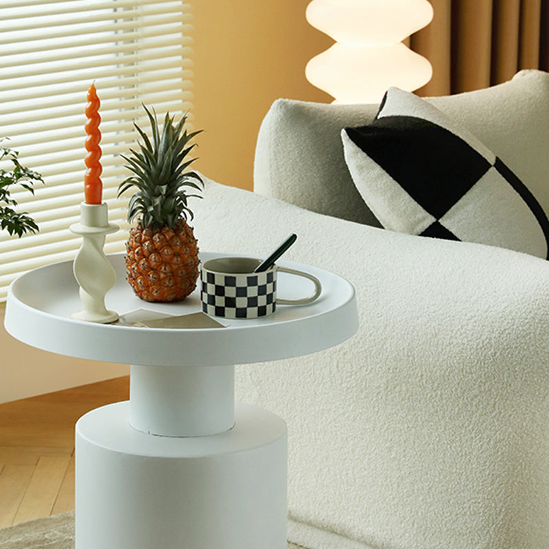 Mid-century Modern Round Tray Top Coffee Table Iron Pedestal Cocktail Table