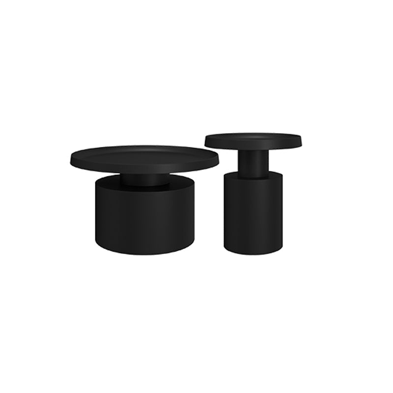 Mid-century Modern Round Tray Top Coffee Table Iron Pedestal Cocktail Table