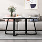 Glam Slate Round Cocktail Table in White 17.7" H Frame Coffee Table