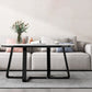 Glam Slate Round Cocktail Table in White 17.7" H Frame Coffee Table