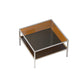 Contemporary Square Top Coffee Table with Glass Top and 4 Legs