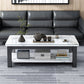Rectangular Glass 4 Legs Coffee Cocktail Table with Storage Shelf Clearhalo 'Coffee & Accent Tables' 'Coffee Tables' 'coffee_tables' 'furn' 'furn_coffee_tables' 'Furniture' 'Living Room Furniture' 6376541